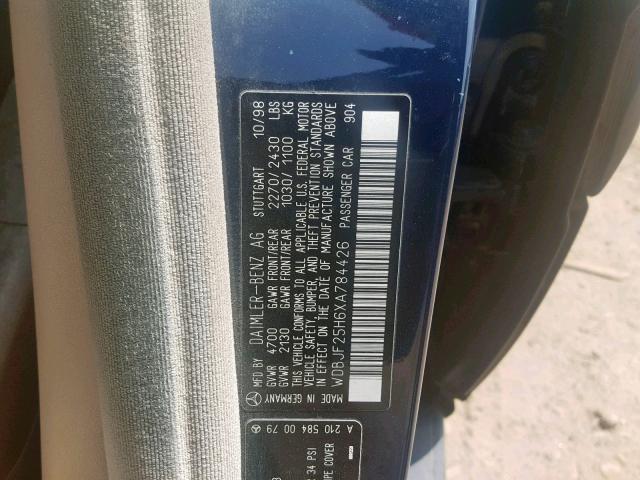 WDBJF25H6XA784426 - 1999 MERCEDES-BENZ E 300TD BLUE photo 10