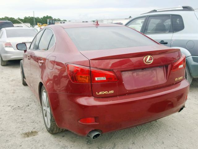 JTHBE262275014881 - 2007 LEXUS IS 350 RED photo 3