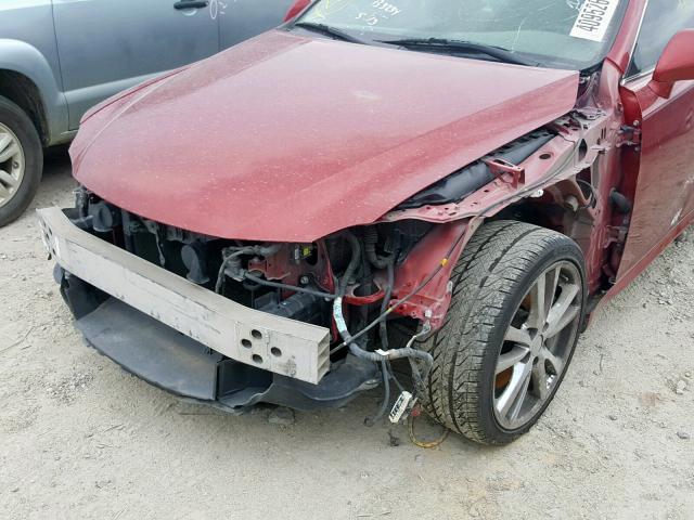 JTHBE262275014881 - 2007 LEXUS IS 350 RED photo 9