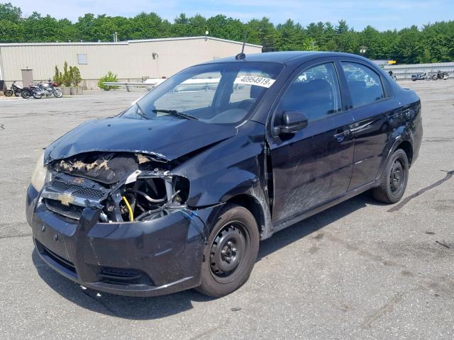 KL1TD56E39B611909 - 2009 CHEVROLET AVEO LS BLACK photo 2