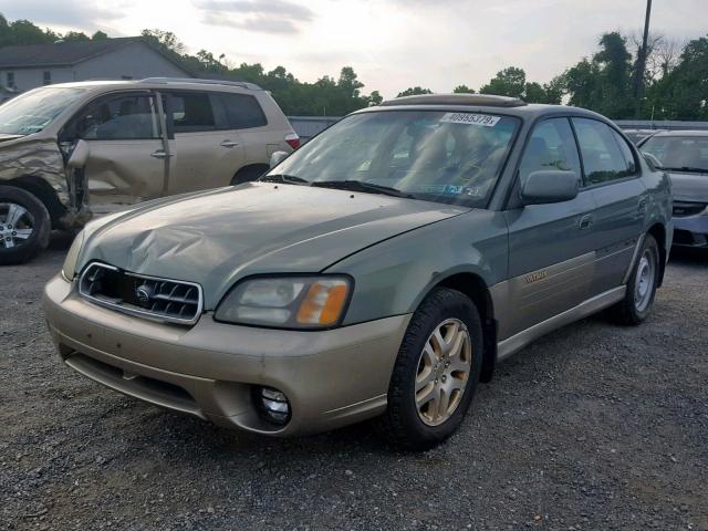 4S3BE686537200681 - 2003 SUBARU LEGACY OUT GREEN photo 2