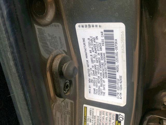 1NXBR32E75Z445646 - 2005 TOYOTA COROLLA CE GRAY photo 10