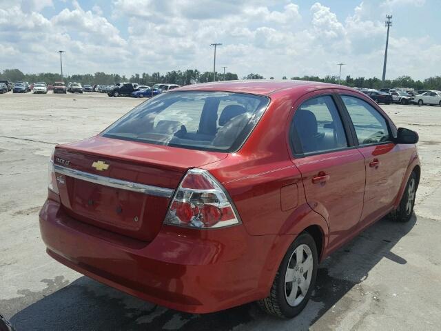 KL1TD5DE9AB077760 - 2010 CHEVROLET AVEO RED photo 4