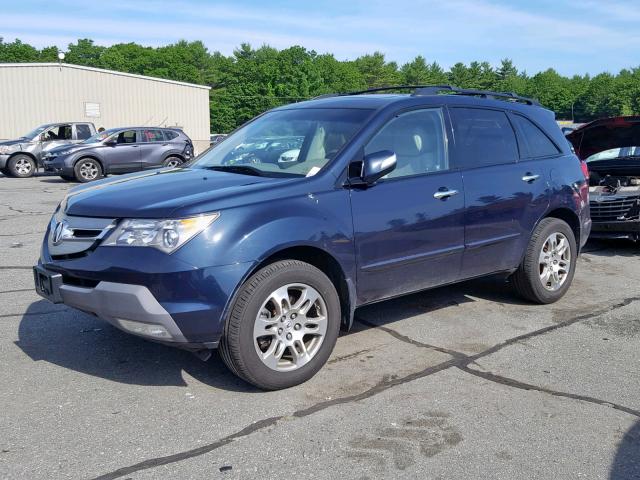 2HNYD28259H520013 - 2009 ACURA MDX BLUE photo 2