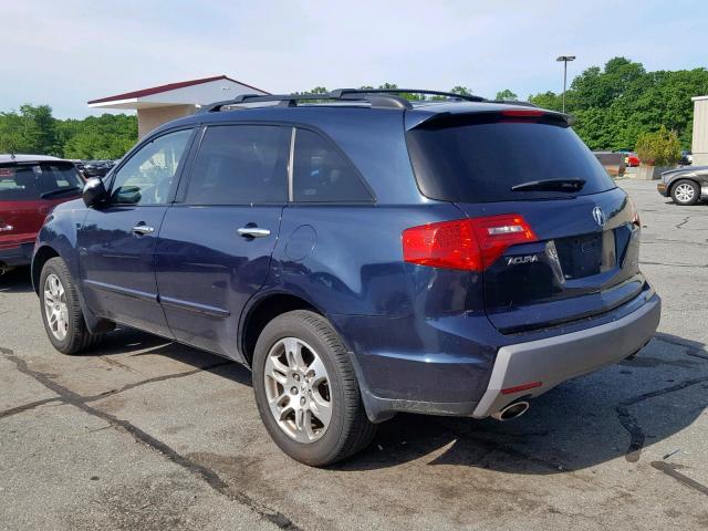 2HNYD28259H520013 - 2009 ACURA MDX BLUE photo 3