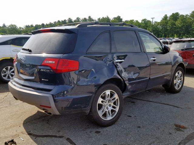 2HNYD28259H520013 - 2009 ACURA MDX BLUE photo 4