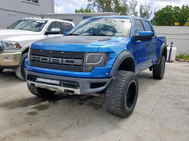 1FTFW1R62DFD37990 - 2013 FORD F150 SVT R BLUE photo 2