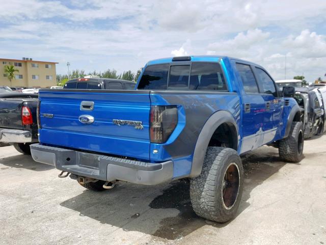 1FTFW1R62DFD37990 - 2013 FORD F150 SVT R BLUE photo 4