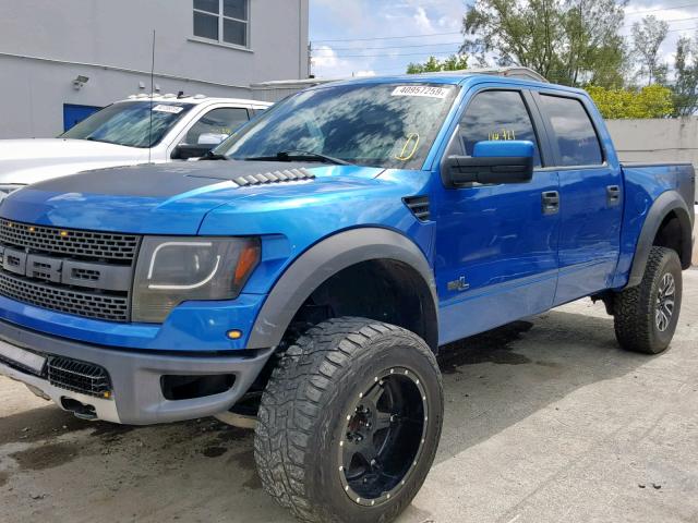 1FTFW1R62DFD37990 - 2013 FORD F150 SVT R BLUE photo 9