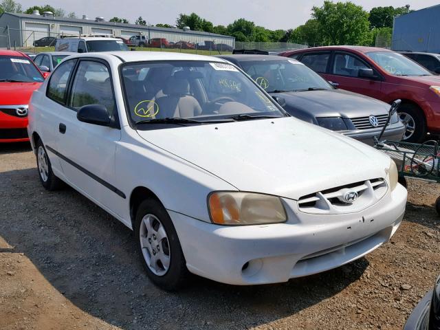 KMHCF35GX1U070095 - 2001 HYUNDAI ACCENT L WHITE photo 1