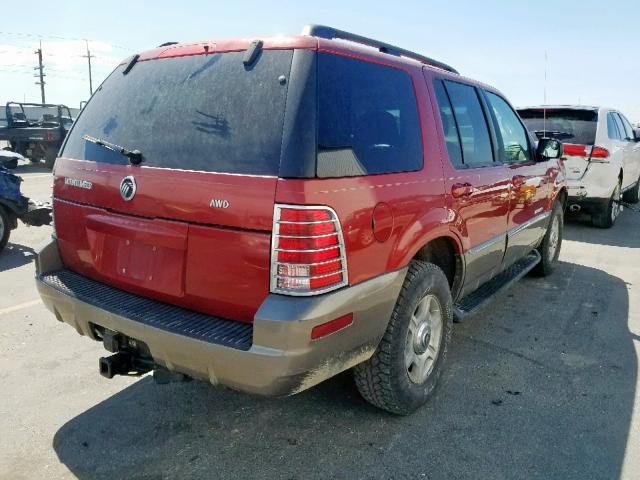 4M2ZU86E32ZJ23958 - 2002 MERCURY MOUNTAINEE MAROON photo 4