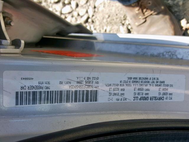 1C3BC1FG5BN504354 - 2011 CHRYSLER 200 TOURIN SILVER photo 10