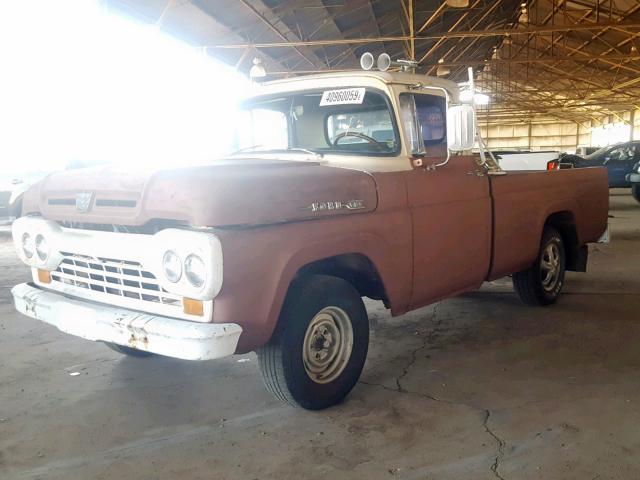 F10C0R11394 - 1960 FORD F100 BROWN photo 2