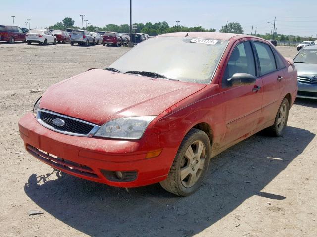 1FAFP34N76W134948 - 2006 FORD FOCUS ZX4 RED photo 2