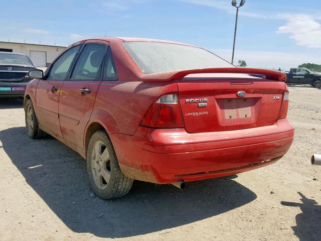 1FAFP34N76W134948 - 2006 FORD FOCUS ZX4 RED photo 3