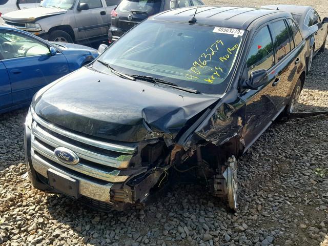 2FMDK4JC4EBB80595 - 2014 FORD EDGE SEL BLACK photo 2