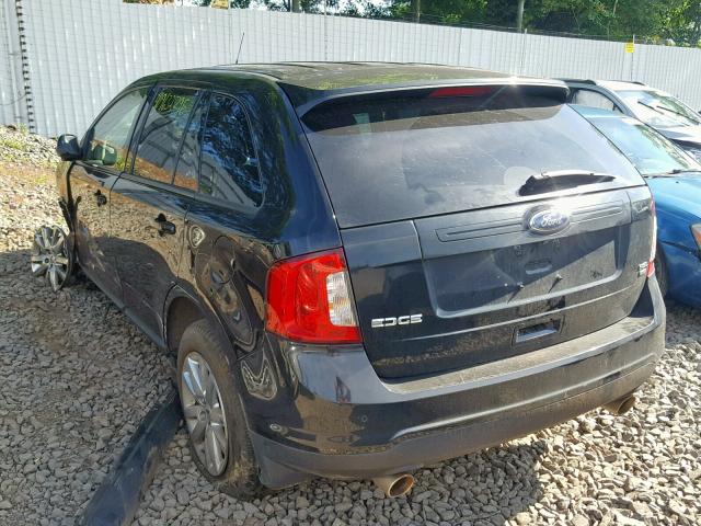 2FMDK4JC4EBB80595 - 2014 FORD EDGE SEL BLACK photo 3