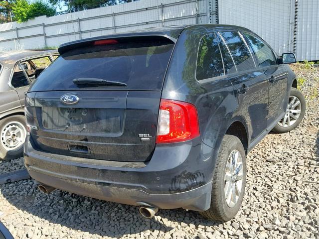 2FMDK4JC4EBB80595 - 2014 FORD EDGE SEL BLACK photo 4