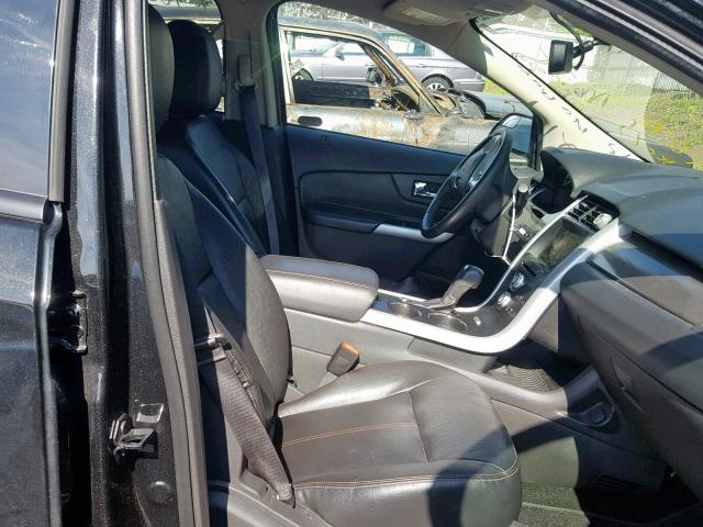 2FMDK4JC4EBB80595 - 2014 FORD EDGE SEL BLACK photo 5