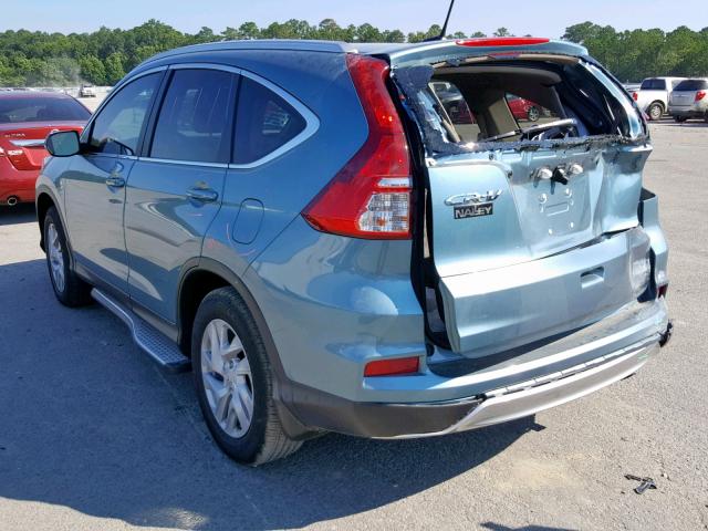 2HKRM3H77FH527947 - 2015 HONDA CR-V EXL TEAL photo 3