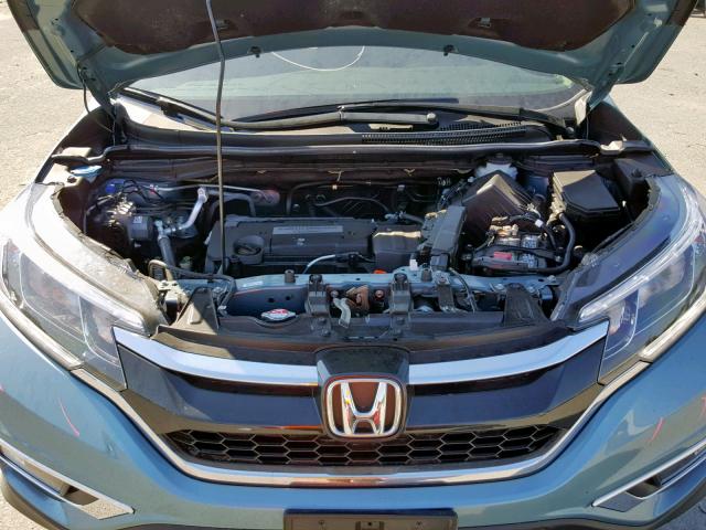 2HKRM3H77FH527947 - 2015 HONDA CR-V EXL TEAL photo 7