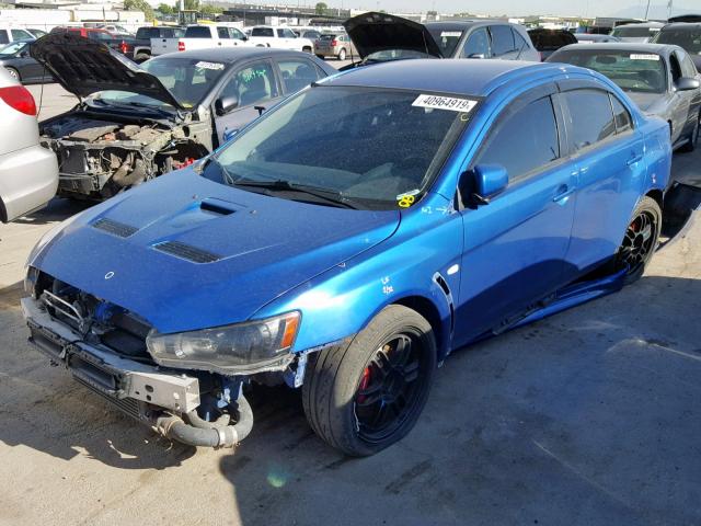 JA32W8FV6CU010357 - 2012 MITSUBISHI LANCER EVO BLUE photo 2