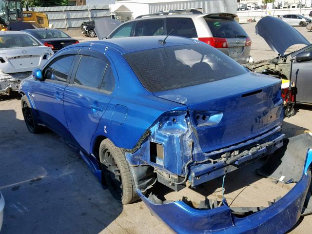 JA32W8FV6CU010357 - 2012 MITSUBISHI LANCER EVO BLUE photo 3