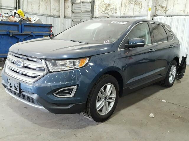 2FMPK4J91GBB60406 - 2016 FORD EDGE SEL BLUE photo 2