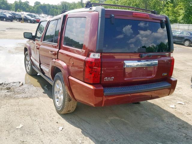 1J8HG58P67C623380 - 2007 JEEP COMMANDER RED photo 3