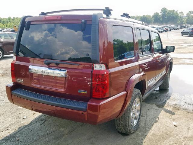 1J8HG58P67C623380 - 2007 JEEP COMMANDER RED photo 4