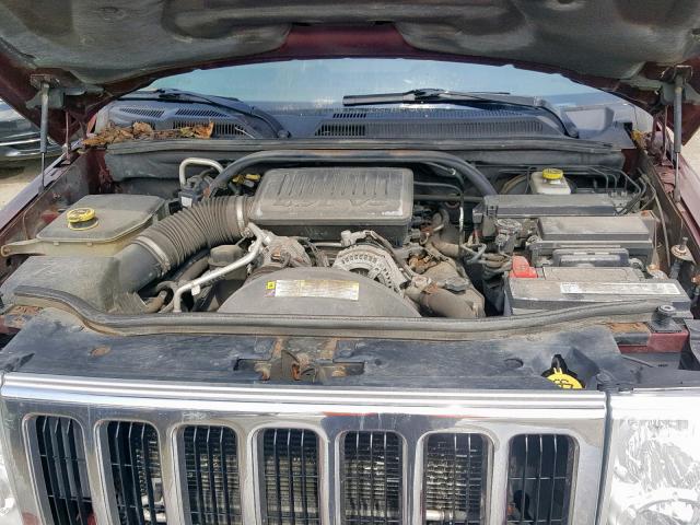 1J8HG58P67C623380 - 2007 JEEP COMMANDER RED photo 7