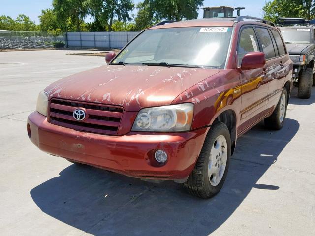 JTEDP21A140029296 - 2004 TOYOTA HIGHLANDER RED photo 2