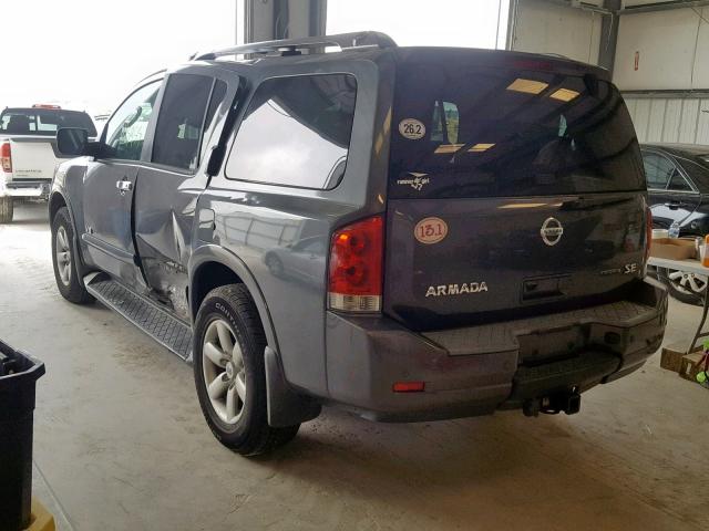 5N1BA08D18N622615 - 2008 NISSAN ARMADA SE GRAY photo 3