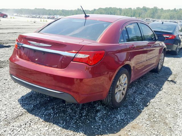 1C3CCBAB0CN166840 - 2012 CHRYSLER 200 LX BURGUNDY photo 4