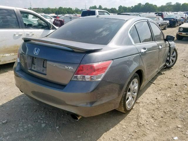 1HGCP36809A042748 - 2009 HONDA ACCORD EXL GRAY photo 4