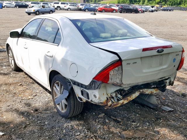 3FAHP0JA1AR222429 - 2010 FORD FUSION SEL WHITE photo 3