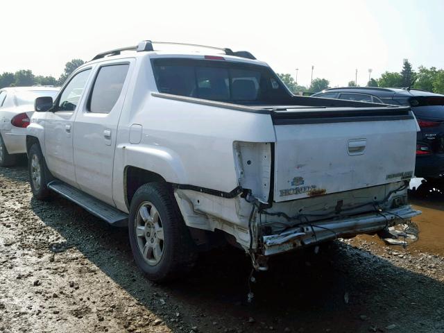 2HJYK16516H562396 - 2006 HONDA RIDGELINE WHITE photo 3