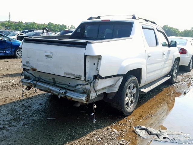 2HJYK16516H562396 - 2006 HONDA RIDGELINE WHITE photo 4