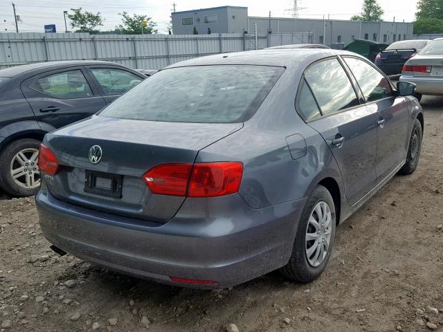 3VW2K7AJ8EM427382 - 2014 VOLKSWAGEN JETTA BASE GRAY photo 4