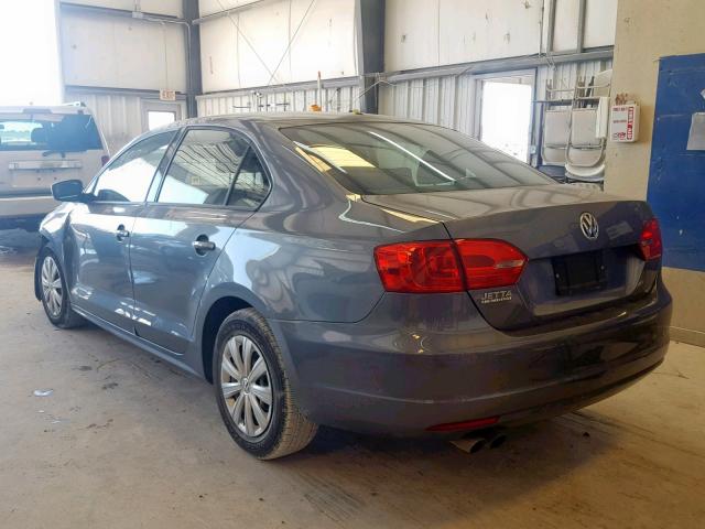 3VW2K7AJXDM230552 - 2013 VOLKSWAGEN JETTA BASE 灰色 照片 3