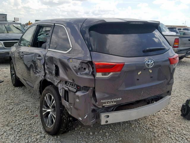 5TDZARFH3KS042295 - 2019 TOYOTA HIGHLANDER GRAY photo 3