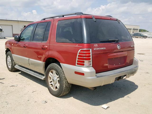 4M2ZU86W23UJ00274 - 2003 MERCURY MOUNTAINEE RED photo 3