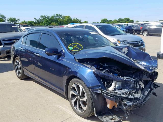 1HGCR3F83HA001264 - 2017 HONDA ACCORD EXL BLUE photo 1