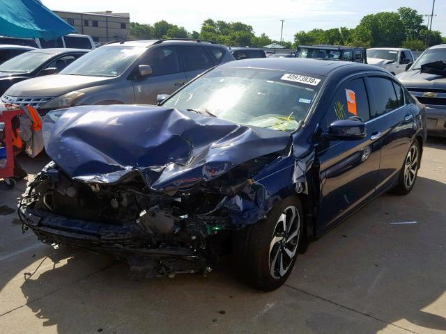 1HGCR3F83HA001264 - 2017 HONDA ACCORD EXL BLUE photo 2