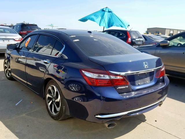 1HGCR3F83HA001264 - 2017 HONDA ACCORD EXL BLUE photo 3