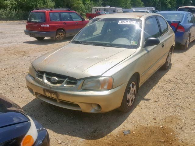 KMHCG35C01U083819 - 2001 HYUNDAI ACCENT GS GOLD photo 2