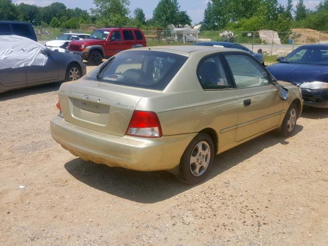 KMHCG35C01U083819 - 2001 HYUNDAI ACCENT GS GOLD photo 4