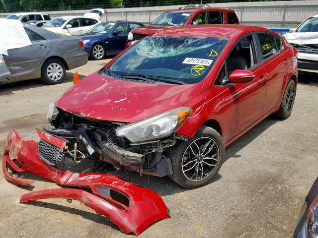 KNAFX4A8XE5112975 - 2014 KIA FORTE EX RED photo 2