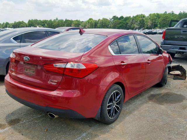 KNAFX4A8XE5112975 - 2014 KIA FORTE EX RED photo 4