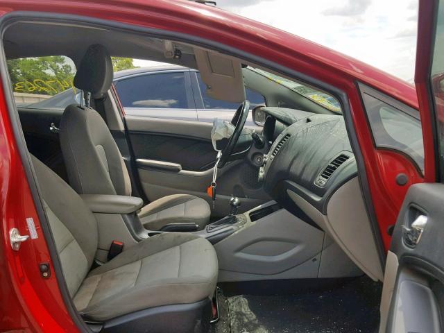 KNAFX4A8XE5112975 - 2014 KIA FORTE EX RED photo 5